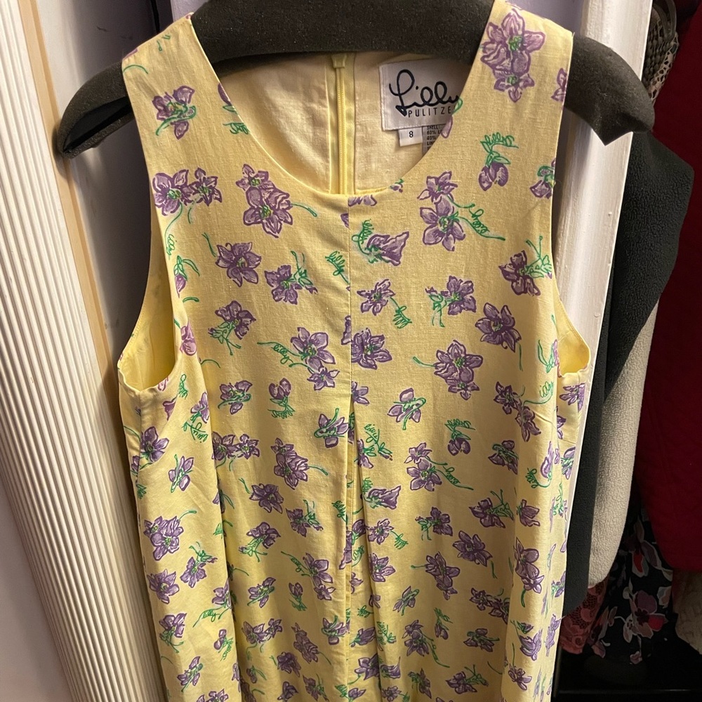A lightly worn Lilly Pulitzer dress- yellow flower pattern